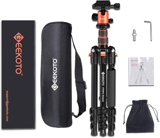 77’’ Tripod, Camera Tripod for DSLR, Compact Aluminum Tripod with 360 Degree Ball Head and 8kgs Load for Travel and Work - Image 8