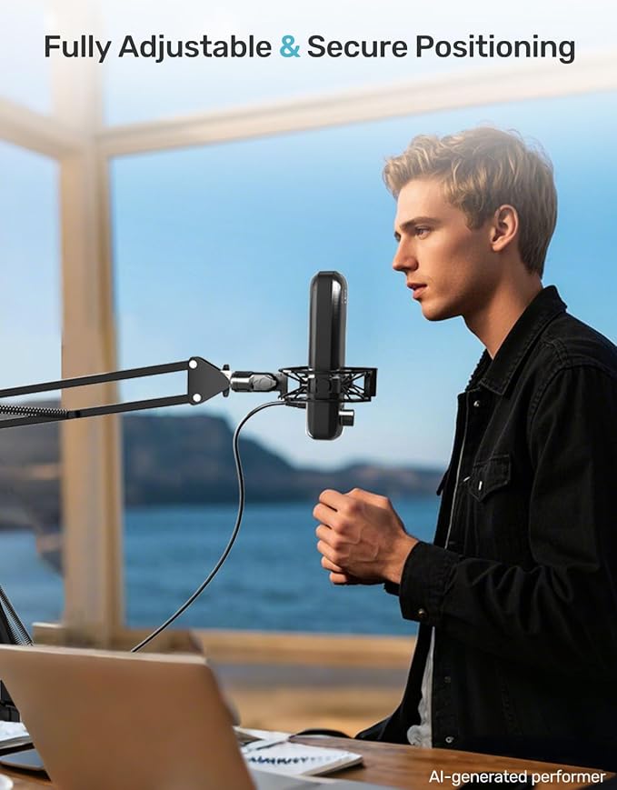 Wave Shouck Mount [Custom Built for Elgato Wave:3/1] Metal Frame Suspension | Anti-Vibration Elastic Suspension, Metal Frame, Holder Clip, with 3/8" & 1/4" Adapter, for Wave 3/1 Mic, Improves Sound - Image 5