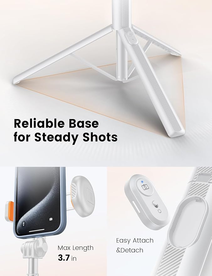 71" Phone Tripod with 1/4" Camera Mount, NT79 Extendable Selfie Stick | Extra Tall,Wireless Remote,Comapct Travel Stand Holder for Filming Video Recording,Compatible with iPhone/Samsung/Camera - Image 3