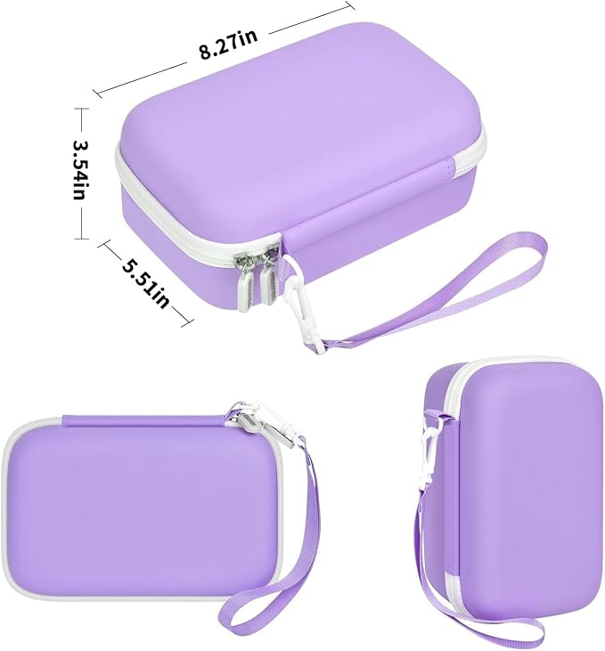 Kids Camera Case for Instant Print and Film Cameras, Purple | For Cimizi/ for GREENKINDER/ for Gofunly/ for HiMont Kid Camera, Shockproof Organizer with Removable Divider & Mesh Pockets - Image 5