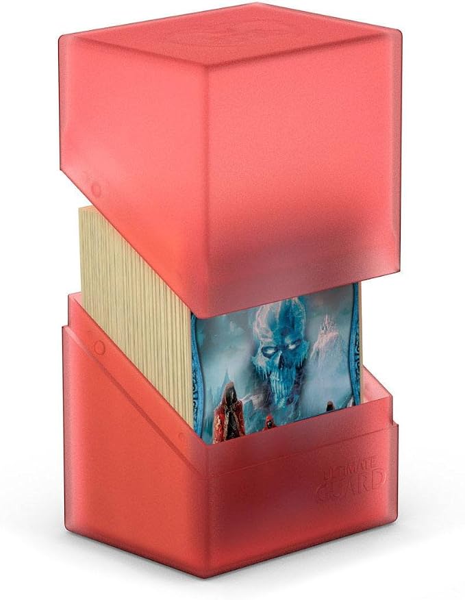 Ultimate Guard Boulder 80+ Classic, Deck Case for 80 Double-Sleeved TCG Cards, Ruby, Secure & Durable Storage for Trading Card Games, Soft-Touch Finish by UltimateGuard