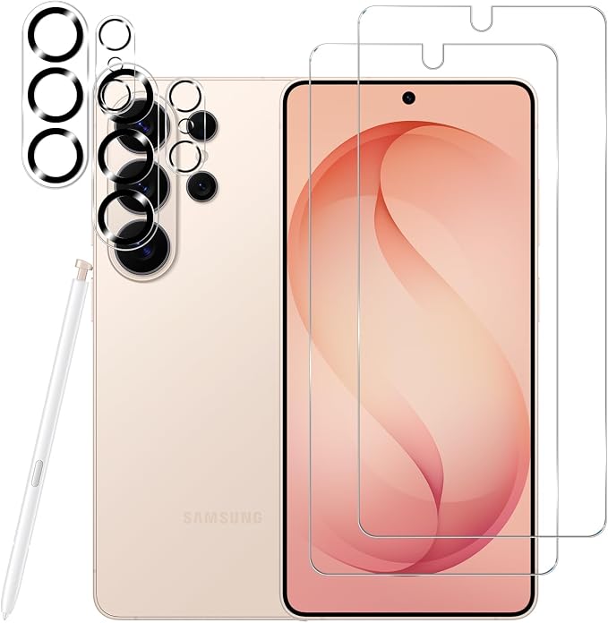 Galaxy S26 Ultra Tempered Glass Screen Protector + Camera Lens Protector [2 + 2 Pack][Case Friendly][Anti-Scratch][Ultrasonic Fingerprint Unlock]HD Protective Film for Samsung Galaxy S26 Ultra by Wehaveaprofessionalteam