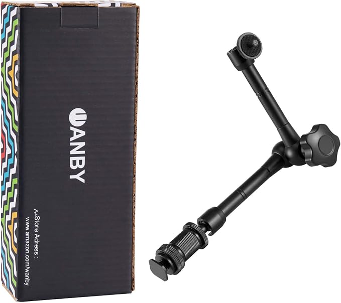 11 Inch Articulating Friction Magic Arm Adjustable w/Hot Shoe Mount 1/4'' Tripod Screw for DSLR Camera Rig, LCD Monitor, LED Lights, Flash Light (Arm) | Adjustable Flexible Arm Bracket for DSLR SLR Camera Rig LCD Monitor LED Flash Lights by WANBY