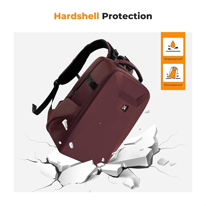 K&F CONCEPT Camera Backpack,Hardshell Photography DSLR Camera Bag | 15-15.6 Inch Laptop Compartment, Waterproof, Hard Shell Camera Case, Compatible with Canon/Nikon/Sony/DJI Mavic Drone, B07 - Image 5