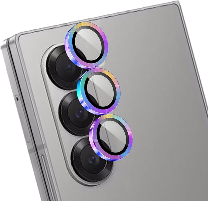 Camera Lens Protector for Samsung Galaxy Z Fold 6,1 Pack | Tempered Metal Glass Camera Cover, HD Clear Anti-Scratch Lens Screen Protector Film,Case Friendly,Colorful Titanium by Unknown