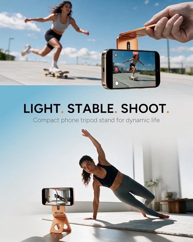 1ST IDEA for MagSafe Tripod Stand Ultra-Thin 0.23" | Aluminum Alloy Magnetic Tripod for iPhone, Flexible 20x Magnet Phone Stand Gift Accessories for Women Men for iPhone 17 16 15 14 13 12 Series - Image 6