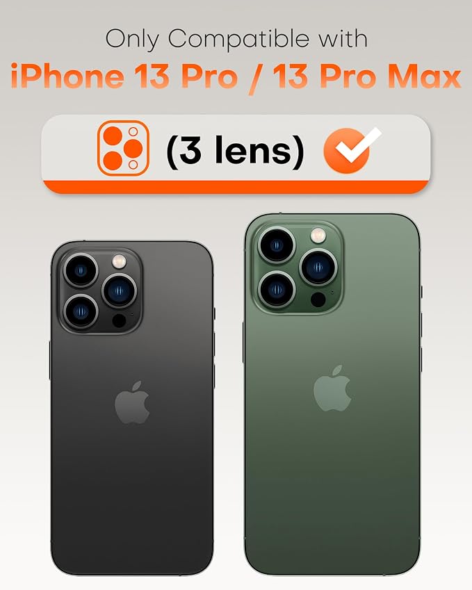 TOCOL Camera Lens Protector for iPhone 13 Pro Max/iPhone 13 Pro Tempered Glass HD Individual Scratch Resistant Camera Cover Accessories Case Friendly 2 Pack（Alpine Green） - Image 2
