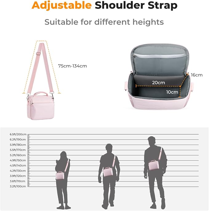 K&F CONCEPT Camera Sling Bag Small Crossbody Case | For DSLR/SLR Camera, Cute & Compact, Shoulder Photography Bags, Compatible for Canon/Nikon/Sony, BS09 - Image 6