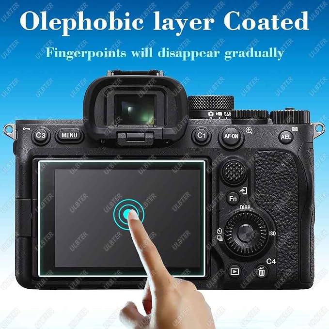 ULBTER Screen Protector for Sony Alpha A7 IV A7IV A74 [3+2 Pack] | 3 PCS A7M4 7 IV Tempered Glass Cover + 2 Hot Shoe Cover 0.3mm 9H Hardness Anti-Scrach Anti-Bubble - Image 4