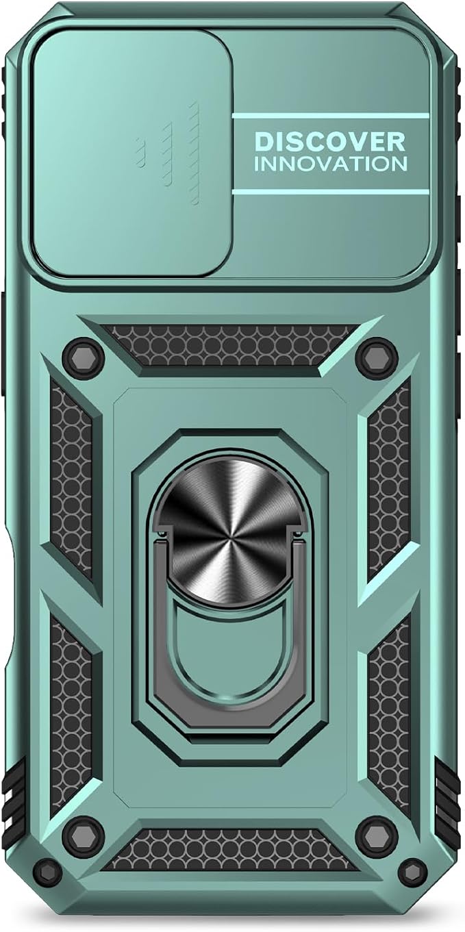SunStory Compatible with iPhone 17 Case with HD Screen Protector & Slide Camera Cover & Rotated Ring Kickstand, [Military-Grade] iPhone Case for iPhone 17,Green - Image 9