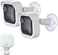 360° Adjustable Blink Outdoor Camera Mount with Sync Module Mount, White | 2Pack Wall Mount for Blink Camera 4/Outdoor 2K+, Weatherproof Housing Cover for Blink Camera System, Improve Viewing Angle by Pefecon