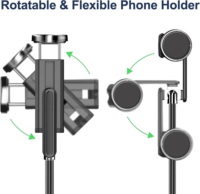 Selfie Stick Tripod with Remote Aluminum Alloy Phone Tripod Bluetooth Remote and 270°Rotation Stand Compatible with iPhone and Android Phone - Image 4