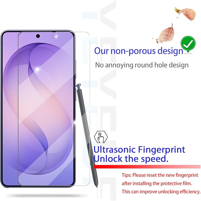Galaxy S26 Ultra Screen Protector + Camera Lens Protector, [2 +2 Pack] [Ultrasonic Fingerprint Unlock] Full Coverage Tempered Glass Screen Protector For Samsung Galaxy S26 Ultra - Image 4