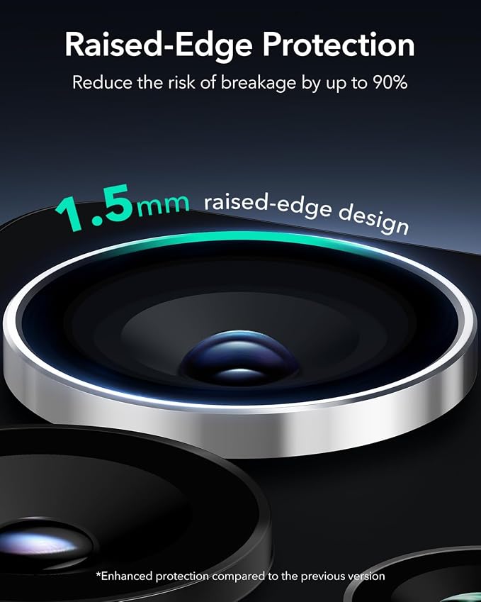 ESR for Samsung Galaxy S25 Ultra Camera Lens Protector, 1 Pack, Silver | Individual Camera Cover, 9H Tempered Glass, Original Camera Clarity, Scratch-Resistant, Case Friendly - Image 3