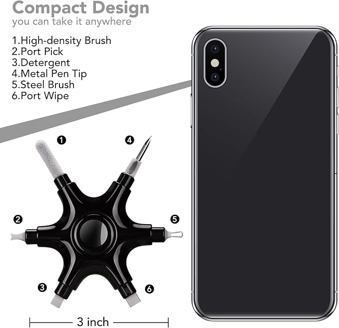 iPhone Cleaning Kit for Charging Port Cleaner,Lightning Charger Connector | Speaker Cable,AirPod Pro Cell Phone，Cleaning Putty，Repair Restore Tool,Thin Cleaning Brushes,Microfiber Cloths,Port Pick - Image 6