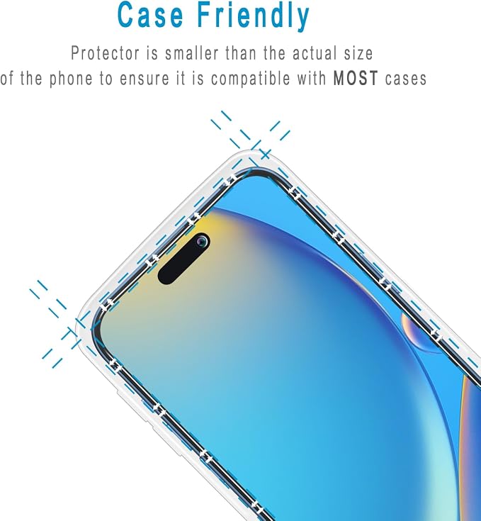 2+2 Pack Privacy Screen Protector for iPhone 16 Pro Tempered Glass | Anti-Spy Privacy Protection, with Camera Lens Protector, Anti Scratch, Bubble Free - Image 5
