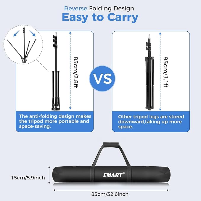 EMART 5 * 10ft White Photo Backdrop Stand Kit with T-Shape Stand | Portable lightweight T-shaped metal stand for easy setup，suitable for portrait photography, live streaming, content recording - Image 2