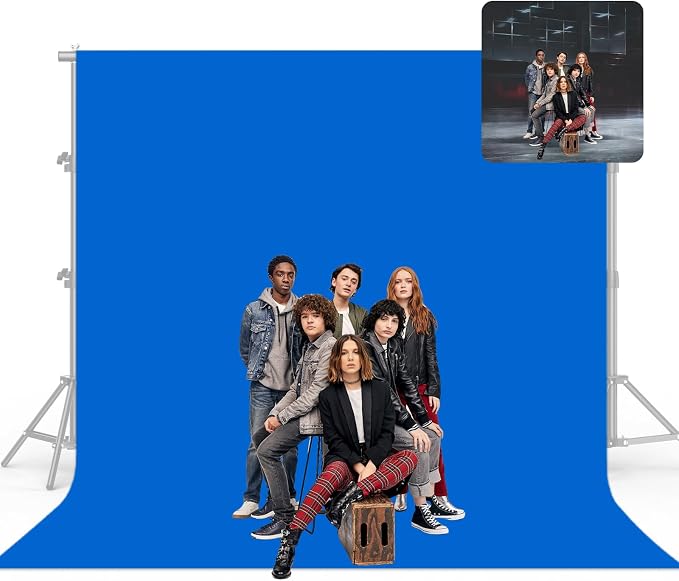 10x20Ft Blue Chromakey Backdrop for Photography, Blue Screen for Product Portrait Photo Shooting, Background Cloth for Video Recording, Party, Meeting, Zoom, Live by BEIYANG