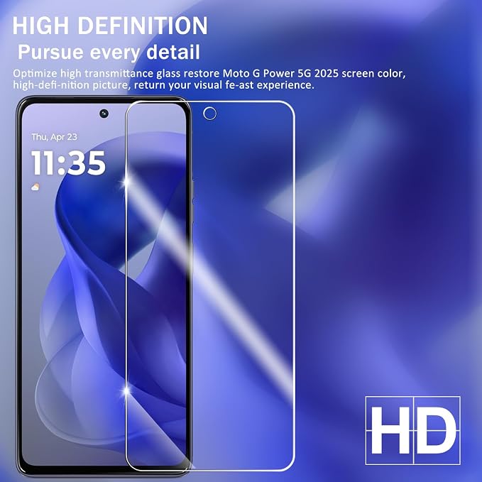 Moto G Power 5G 2025/2026 Tempered Glass Screen & Lens Protector 2+2 Pack | [3D Glass] [Anti-Glare] [Bubble-Free] - Image 6