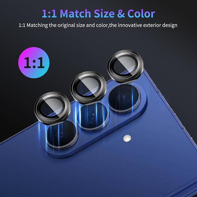 Camera Lens Protector for Samsung Galaxy Z Fold 7,1 Pack | Tempered Metal Glass Camera Cover Film,HD Clear,Anti-Scratch Lens Screen Protector Film,Case Friendly,Black Titanium - Image 5