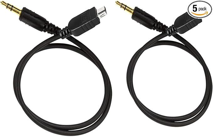 Pixel 3.5mm DC2 Off-Camera Remote Cable for Nikon Z5, Z7, Z7-II, Z6, Z6-II, D750, D780, D7500, D7200, D7100, D5600, D5300, D610, D600, D90, P7700, P7800, P950, Replaces Nikon MC-DC2 Cable（2-Pack） by QILESHI