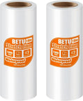 18 inch Stretch Film Shrink Wrap for Moving Supplies, 2 Pack Industrial Strength Stretch Plastic Wrap Roll for Pallet Wrapping Shipping Moving Boxes Storage Furniture,1000ft, Clear by BETU