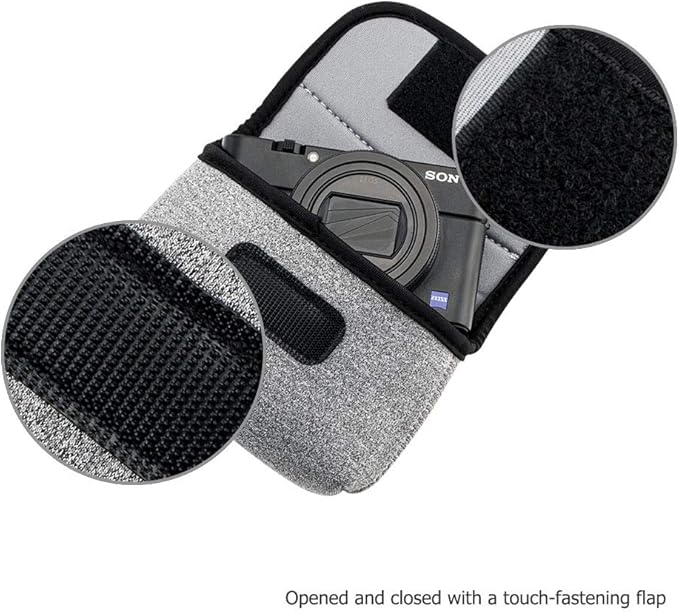 JJC Compact Camera Case Pouch for Sony DSC-W830 W810 W800 Canon SX620, Grey | for Sony RX100 VII VI VA IV Kodak Ektar H35N Pixpro FZ45 Canon SX610 SX720 ELPH 190 ELPH 180 & More, Neoprene Material - Image 5