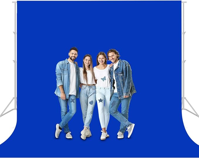 Aimosen 10x10 FT Royal Blue Screen Backdrop for Photography, Large Chromakey Blue Photo Background for Party Portrait Photoshoots Booth Video Studio, High Density Polyester Cloth Fabric Curtain Sheet by Aimosen