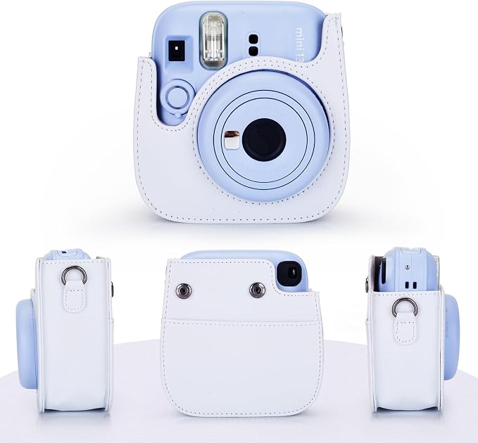 Phetium Mini 13 Camera Case for Fujifilm Instax Mini 13 12 Camera-White | Mini Camera Protective Case,PU Leather Bag,Photo Storage Pocket,Adjustable Shoulder Strap,Magnetic Flip - Image 2