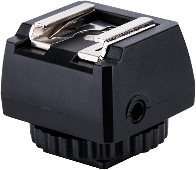 JJC Standard Hot Shoe Adapter with PC Sync Connection Port & 3.5mm Port | for Connecting Cameras to Additional Off-Camera Flash, Studio Ligh, Cold Shoe Foot and 1/4"-20 Tripod Hole on the Bottom - Image 3