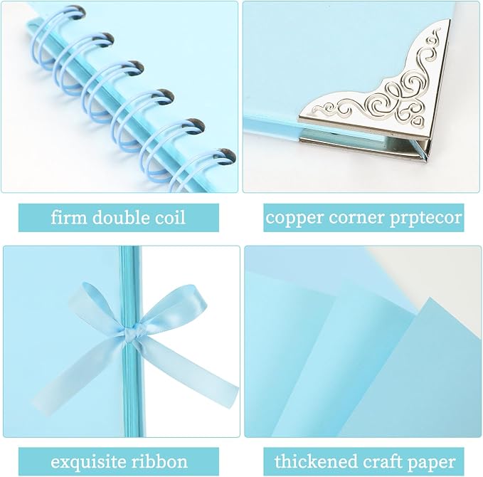LOYALBOOK 8 x 8 inch DIY Scrapbook Album 60Pages For Wedding Family Photo | Nice Thick Sturdy&Well-Made Good Value Craft Parties Birthday Dinners Graduation Ceremonies Diplomas Storage - Image 3