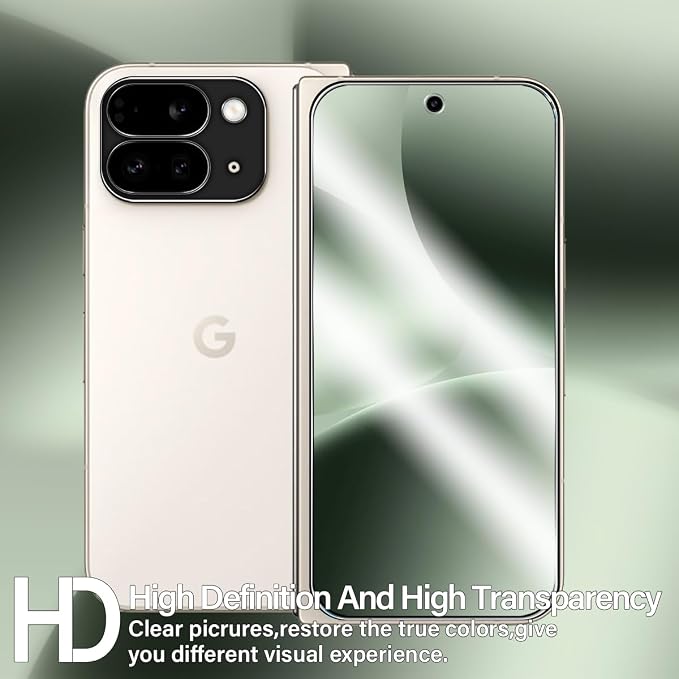 BIGFACE for Pixel 10 Pro Fold Tempered Glass Screen Protector + Camera Lens Protector [2 + 2 Pack][Fingerprint Unlock][Anti-Scratch][Case Friendly] HD Protective Film for Google Pixel 10 Pro Fold 5G - Image 6