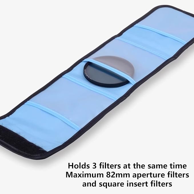 Camera Filter Pouches Lens Filter Case for Up to 82mm Circular and Square Foldable Canvas Bag for Travel Use - Image 2