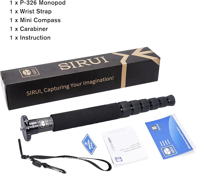 SIRUI Camera Monopod P-326 6 Section Carbon Fiber Compact Lightweight Travel Monopod - Image 8