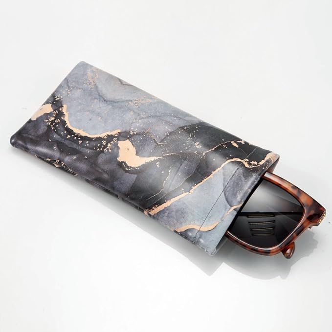 TRIUMPH VISION Eyeglass Case Glasses Case Soft Sunglass Pouch Sleeve 3 Pack | Slim Lightweight Alternative to Bulky Case, Leather Lined Protect Lens, Squeeze Easy to Use, Stylish Portable for Daily Use - Image 3