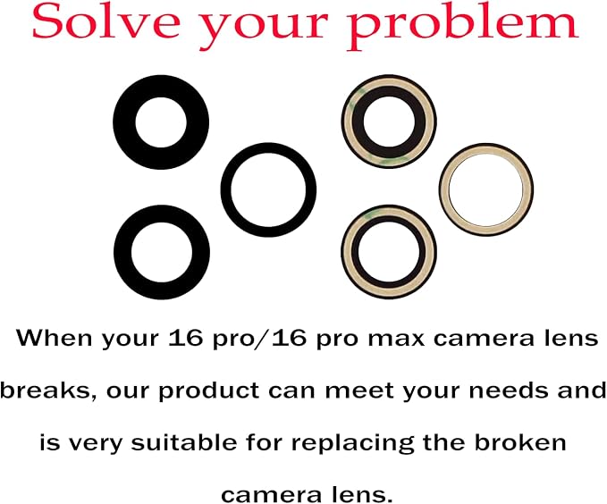 3pcs/Set Back Camera Lens Glass Replacement for iPhone 16 Pro/16 Pro Max Camera Lens Replacement with Pre-Installed Adhesive + Repair Tool Kit, Anti-Lens Scratch & Waterproof - Image 4