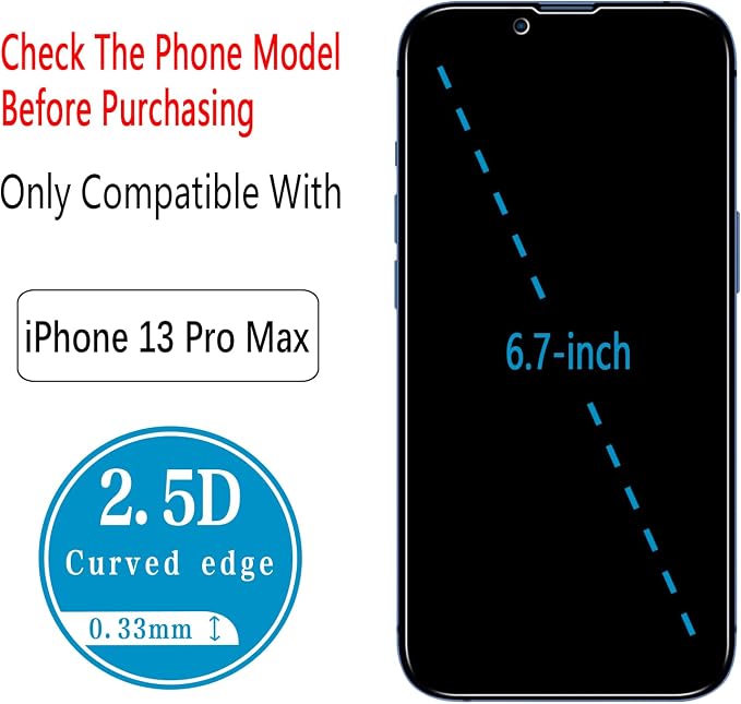 2+2 Pack Privacy Screen Protector for iPhone 13 Pro Max | Anti Spy Tempered Glass, with Camera Lens Protector, Anti Scratch, Bubble Free - Image 2