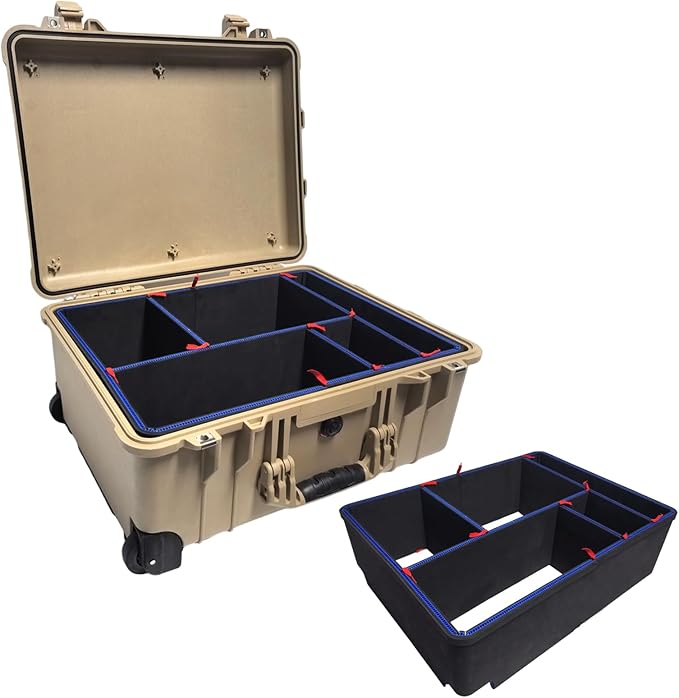 LAFENLIN DIY Divider System for Pelican 1560 Case, U-Clips & Red Tabs | Professional Divider with U-clips & Red Pull Tabs, Utility Knife.Customizable for Tools,Cameras,Medical,Tactical Gear-NO CASE by LAFENLIN-HardCaseLock