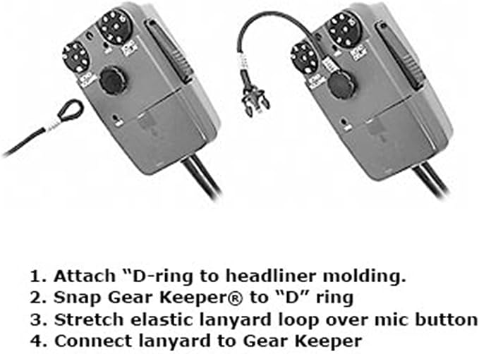 Gear Keeper CB Mic Keeper - Retractable Mic Holder for CB Radio | USA made CB mic holder, aluminum housing, snap clip mount, lanyard & mounting hardware included, 29" reach, 9oz retraction - Image 2