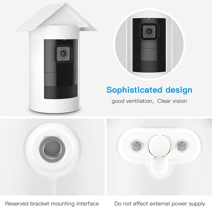 HOLACA Water-Proof Silicone Cover Protective Case for Ring Stick Up Cam Battery HD Security Camera(3rd Generation) - Anti-Scratch Protective Cover for Full Protection (White) - Image 3