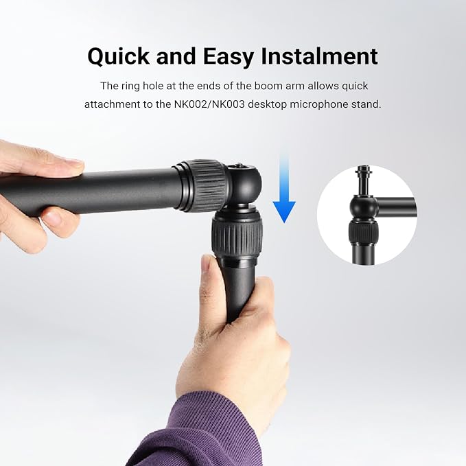 NEEWER 2.8-4.9ft Horizontal Boom Arm Only for NEEWER NK002 & NK003 Overhead Desk Camera Mount Rig Webcam Stand, Telescopic Crossarm for Phone Holder LED Light Video Recording Streaming, NK009 - Image 4