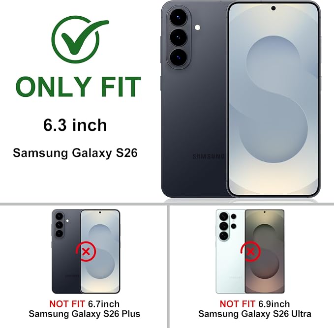 Gritup for Samsung Galaxy S26 Case with Slide Camera Cover | 2*Screen Protector, Build in 360° Rotating Ring Kickstand, Military Grade Protective Cover for Samsung S 26, Black - Image 2