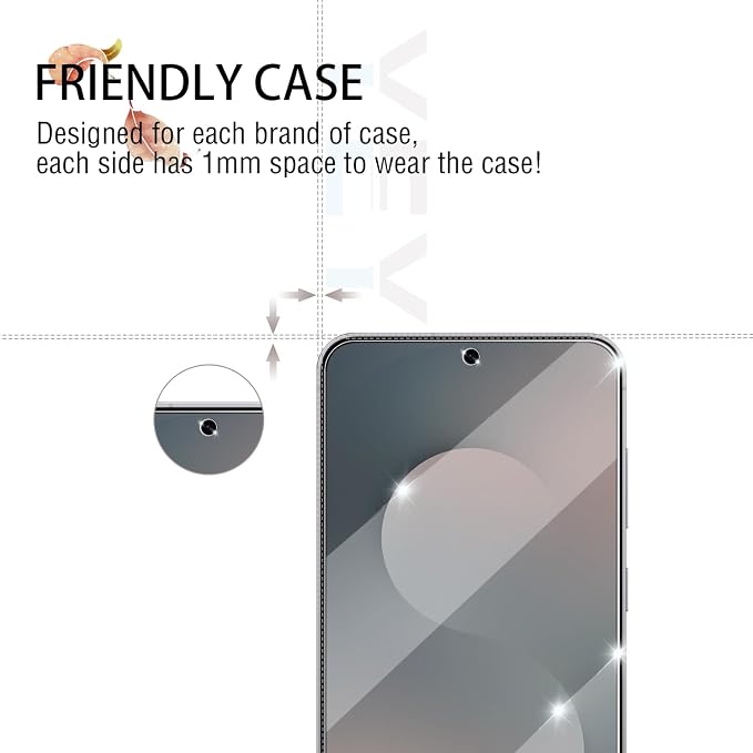 Screen Protector for Samsung Galaxy S25 FE, [2+2 Pack] Tempered Glass & Camera Lens Protectors[Ultrasonic Fingerprint Unlock] [Case Friendly] [Bubble-Free] Screen Protector Glass For S25 FE - Image 4