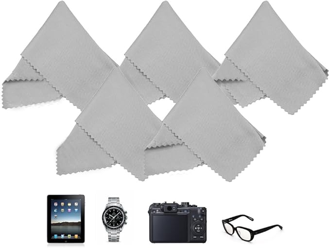 Eco-Fused Microfiber Cleaning Cloths - 12 Pack - for Cleaning Glasses, Spectacles, Camera Lenses, iPad, Tablets, Phones, iPhone, Android Phones, Laptops, LCD Screens and Other Delicate Surfaces - Image 5