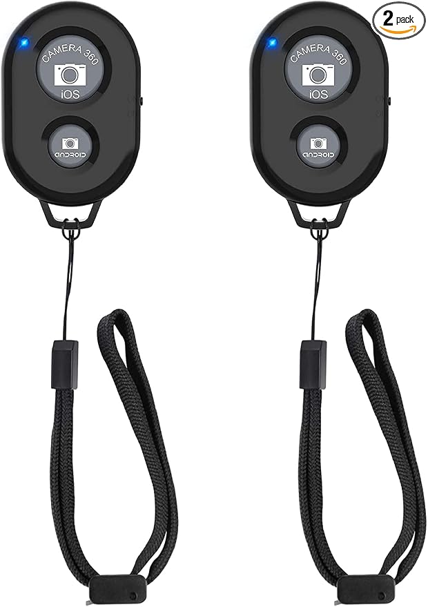 Wireless Camera Remote Shutter for Smartphones (2 Pack), zttopo Wireless Phone Camera Remote Control Compatible with iPhone/Android Cell Phone - Create Amazing Photos and Selfies, Wrist Strap Included by Zttopo