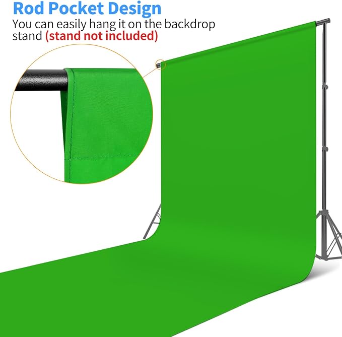 Hemmotop Chromakey Green Screen Backdrop, 10x20ft Large Background Fabric | Solid Chroma Green, Polyester Cloth, Perfect for Streaming Video Calls Zoom Studio, Ideal for Content Creators, Photography - Image 6
