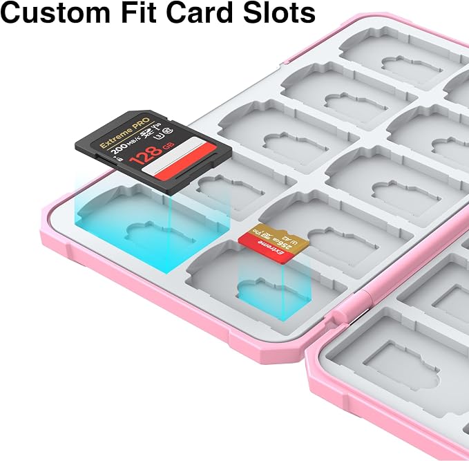 SD Card Holder with 40 Card Slots for SDXC Micro SD Cards | Hard ABS Shell & Soft Silicone,Dedicated Card Slots,Magnetic Closure,Portable Memory Card Holder for Daily Travel - Image 3