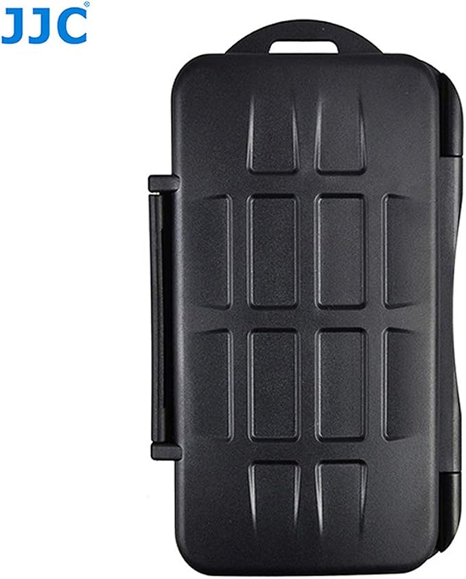 JJC MC-SD12 Water-Resistant Holder Storage Memory Card Case for 12 SD Cards (Black) - Image 4