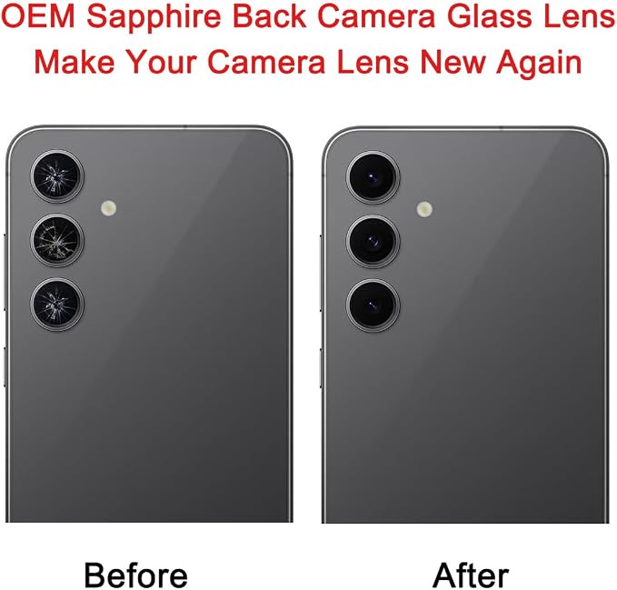 2 Sets Rear Back Camera Lens Glass Replacement for Samsung Galaxy S24 FE 6.7-inches with pre-Installed Adhesive and Reparing Toolkit - Image 5