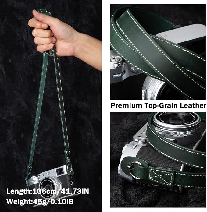 Vintage Minimalist Genuine Leather Camera Strap Crazy Horse Leather Shoulder Strap For DSLR For Fuji For Nikon For LEICA - Image 9